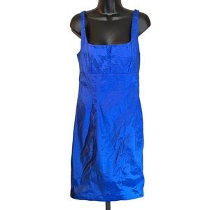 Calvin Klein Size 12 Empire Waist Square Neck Dress Royal Blue
